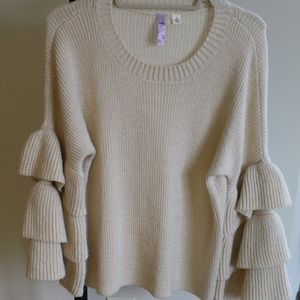 Franchesca's Cream Bell Sleeve Sweater